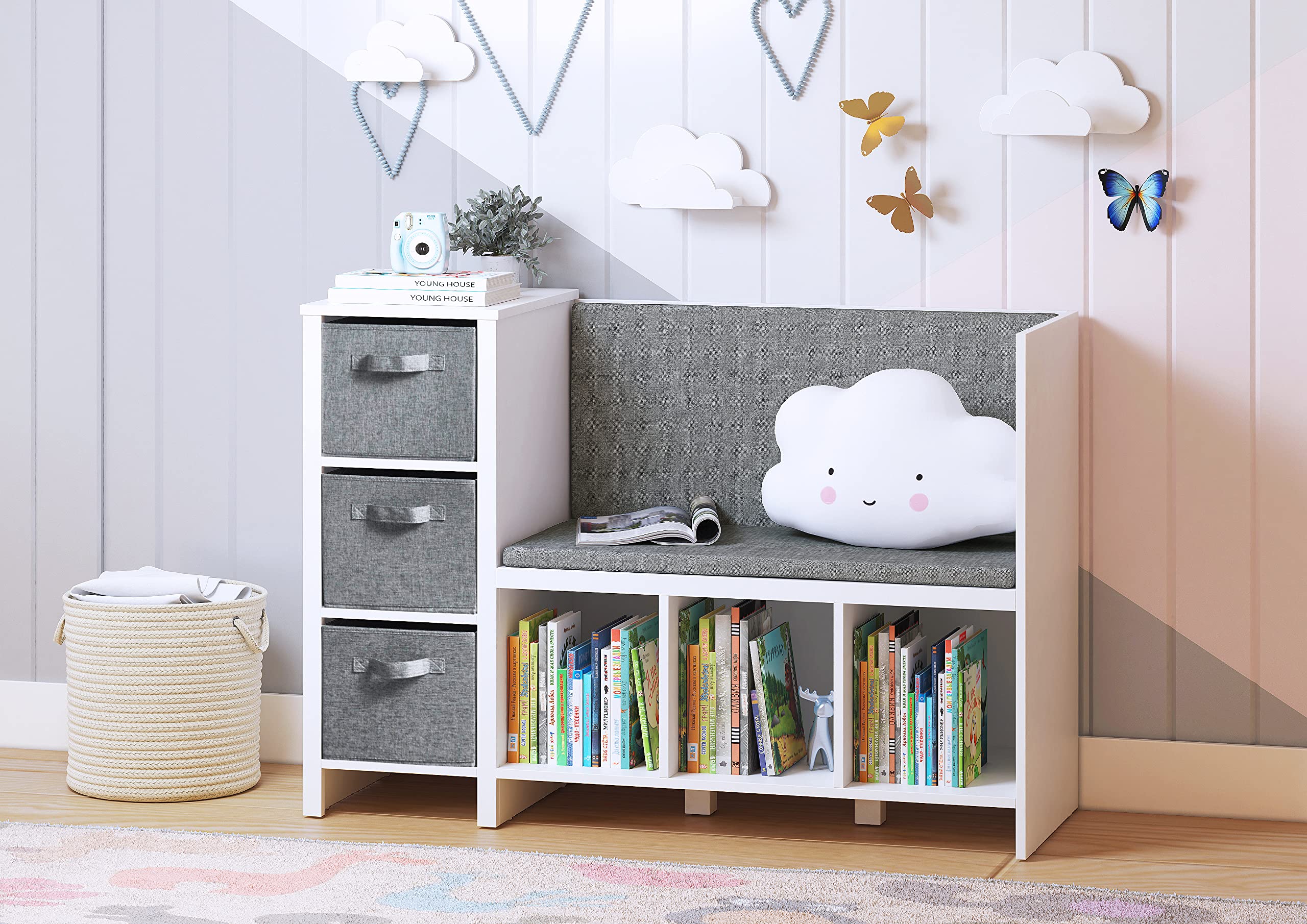 UTEX Kids Bookcase with Reading Nook