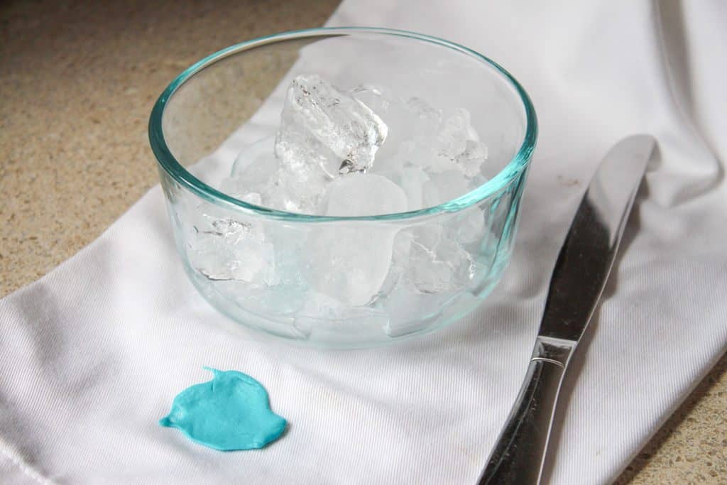 Removing Gum with Ice Cubes