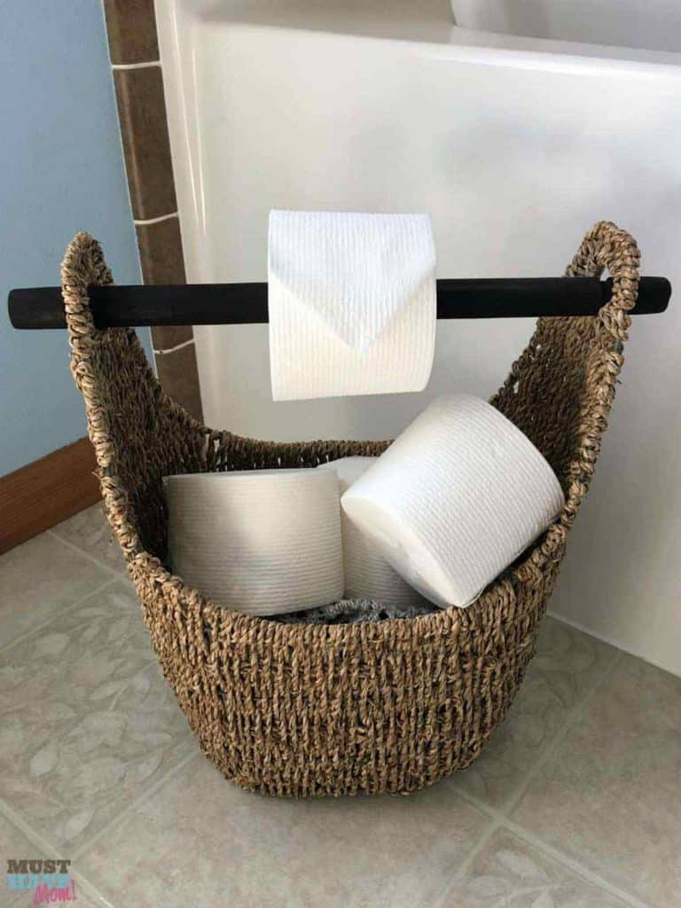 Toilet Paper Holder in a Basket