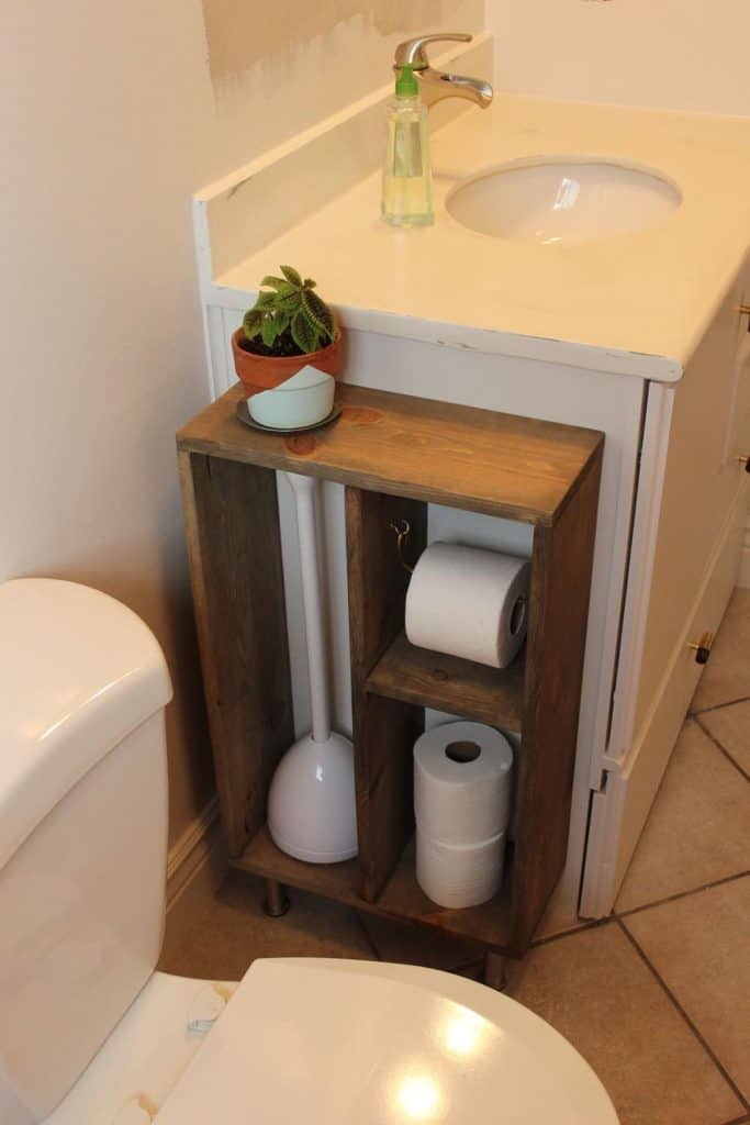 Toilet Paper Storage with Plunger Shelf