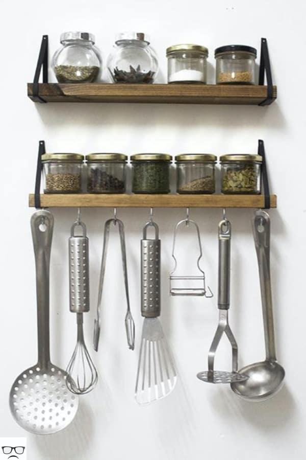 Simple Spice Shelves with Hooks
