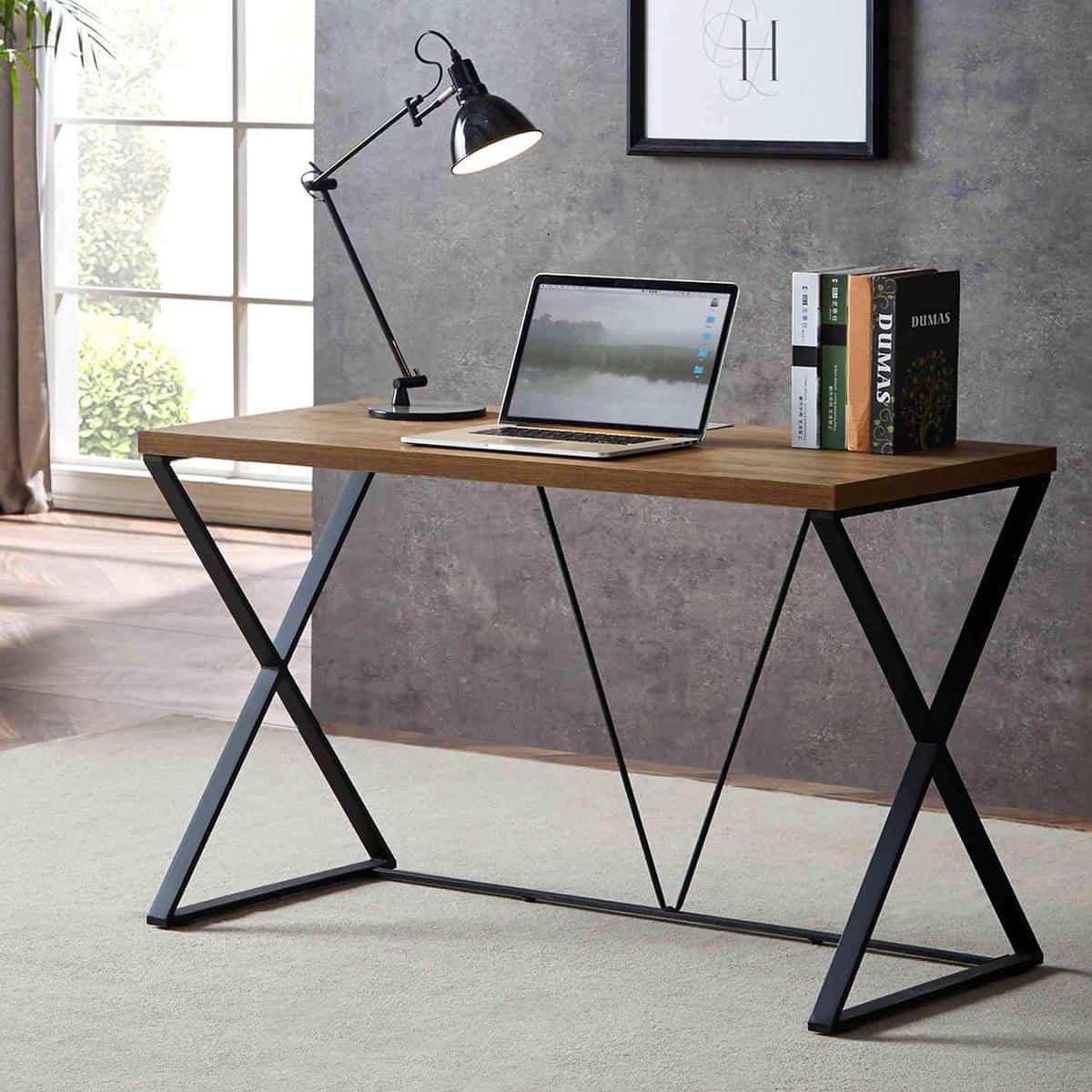 The Industrial-Themed Computer Desk with a Glance of a Rustic Element