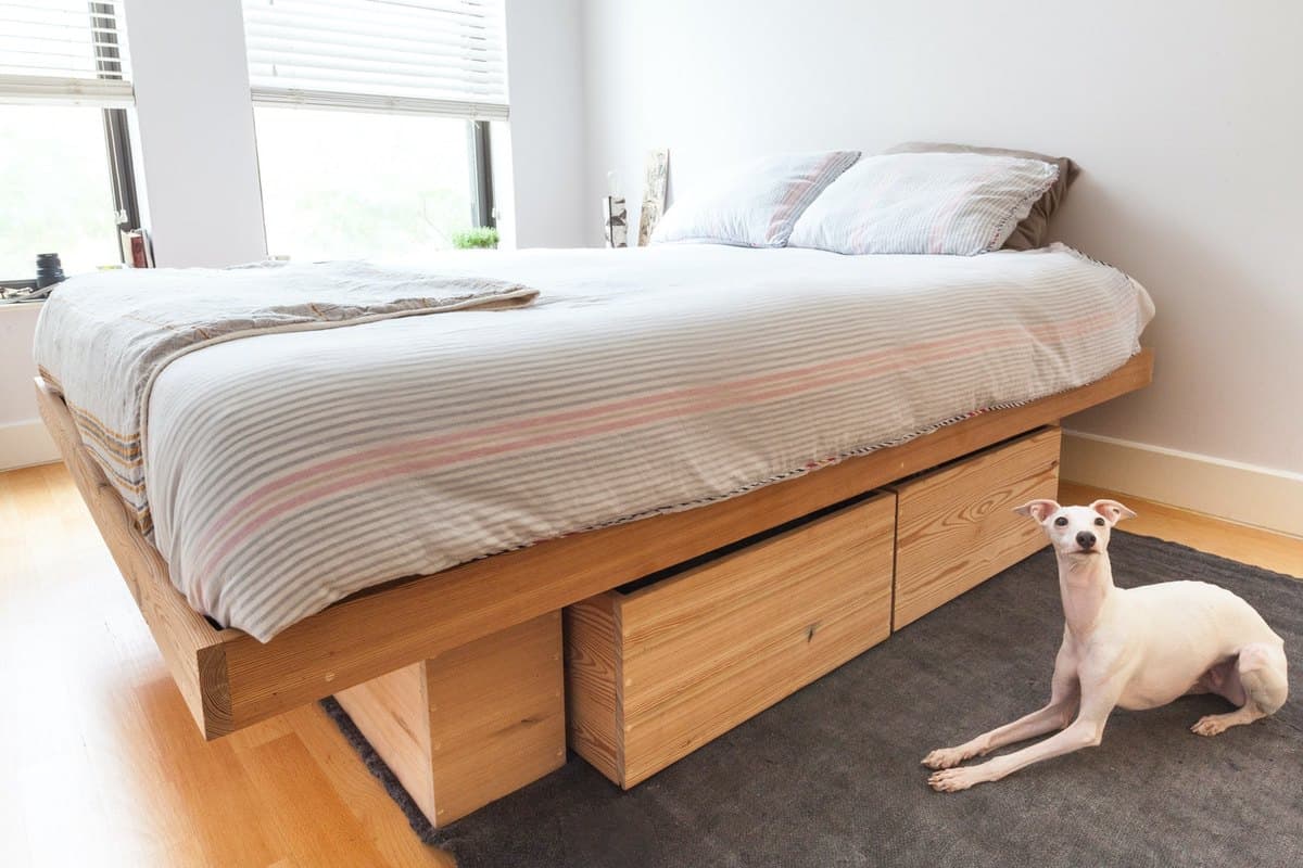 20 Diy Platform Bed Ideas Simple And, Platform Bed Frame With Drawers Plans