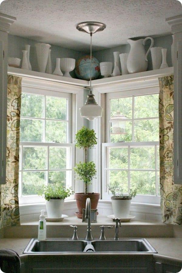 Natural Corner Area with Double Undermount Sink (by. centsationalstyle.com)