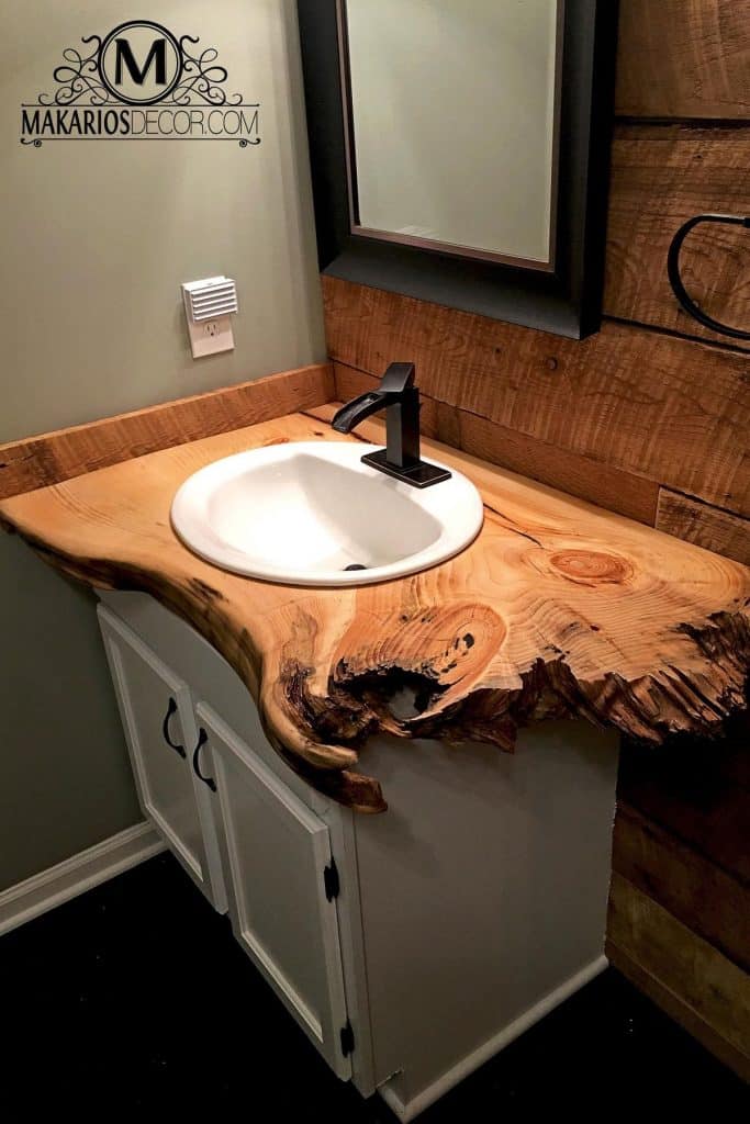 Wooden Board with White Vanity (by. etsy.com)