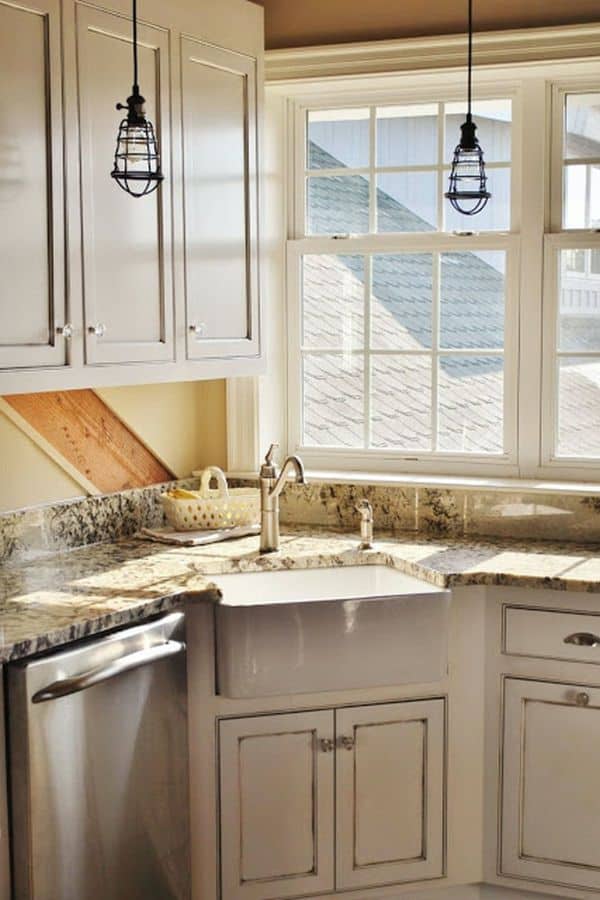 19 Beautiful and Practical Corner Kitchen Sink Inspirations