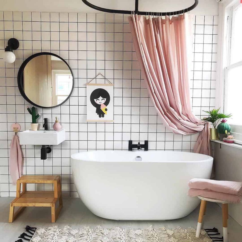 Chic Bathroom with Personal Artwork