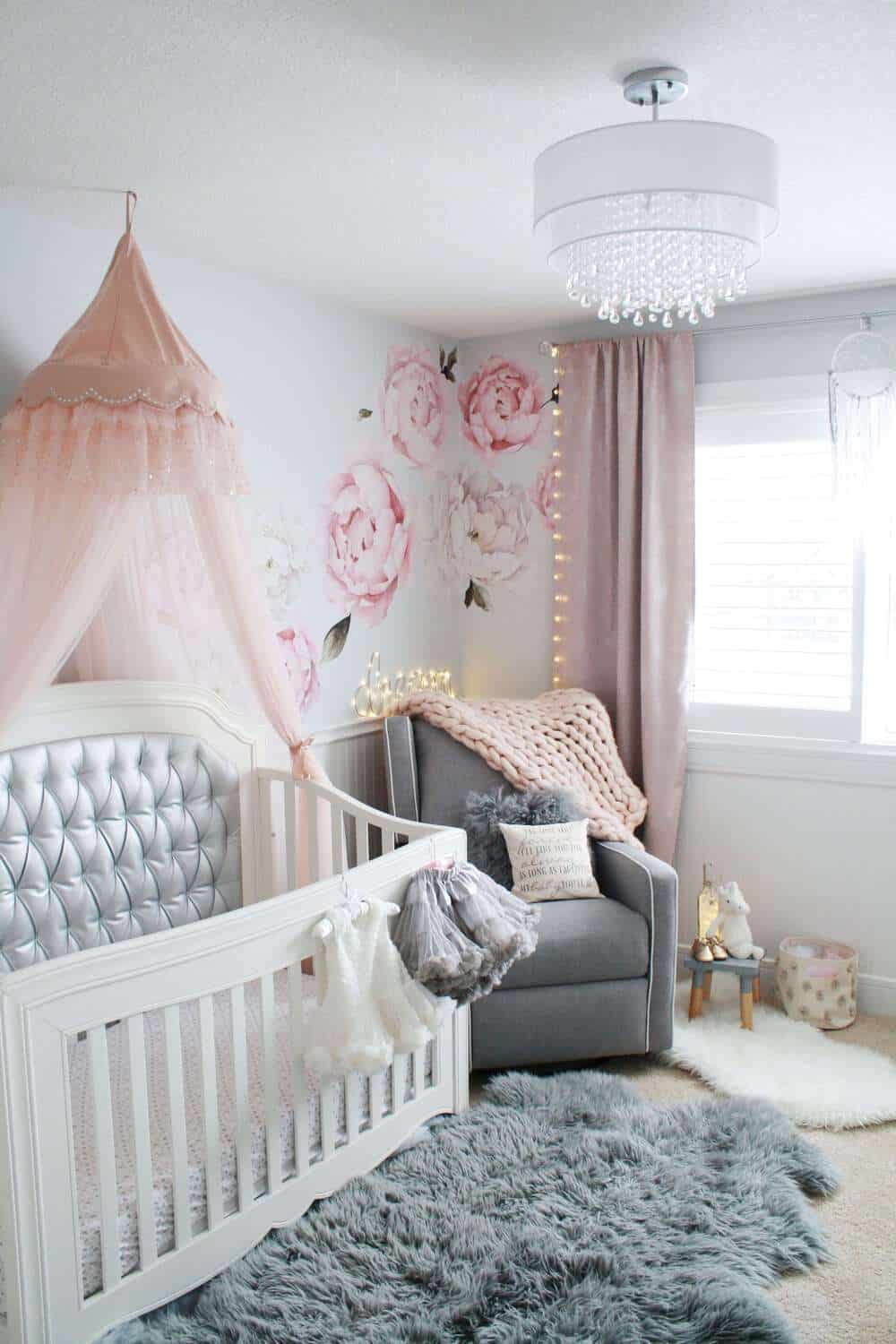 Glamorous Pink and Gray Nursery