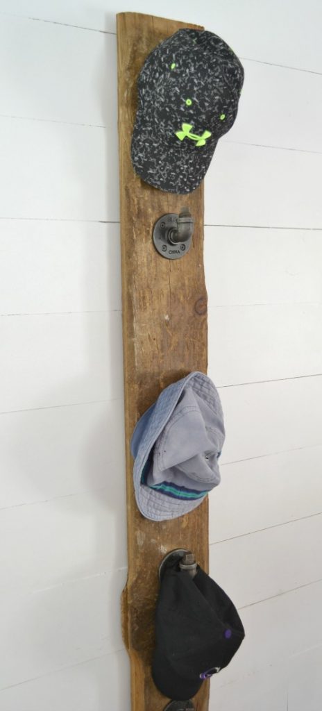 Industrial Hat Hanger with Rustic Boards