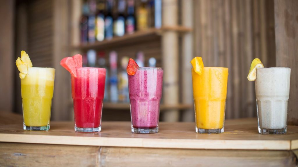 Fruit smoothies made with real fruits