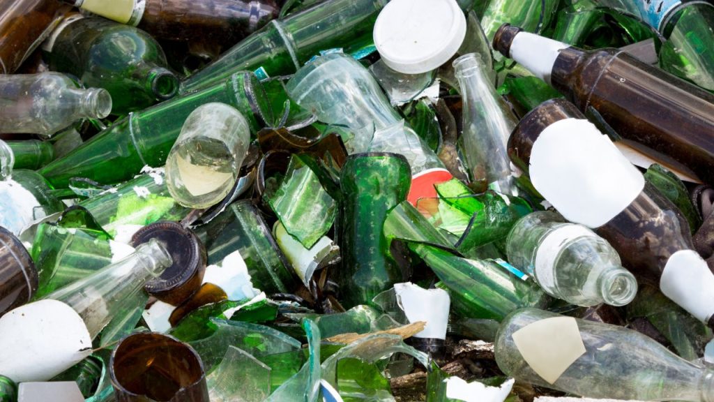 recycling Glass bottles and jars