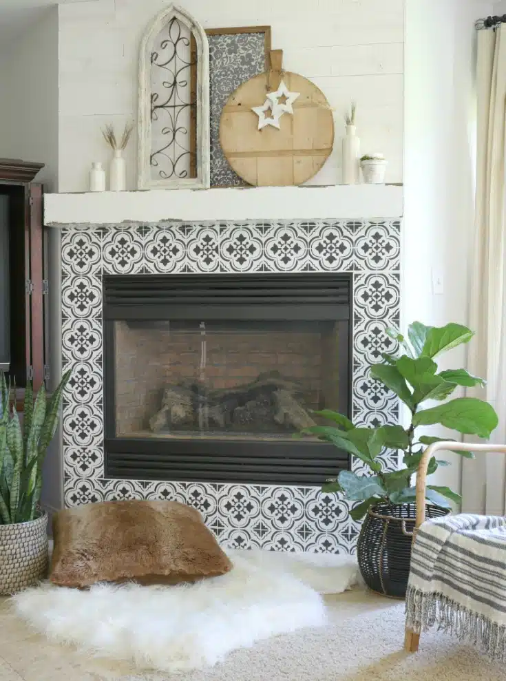Decorative Stencil Patterns for Fireplace Tiles