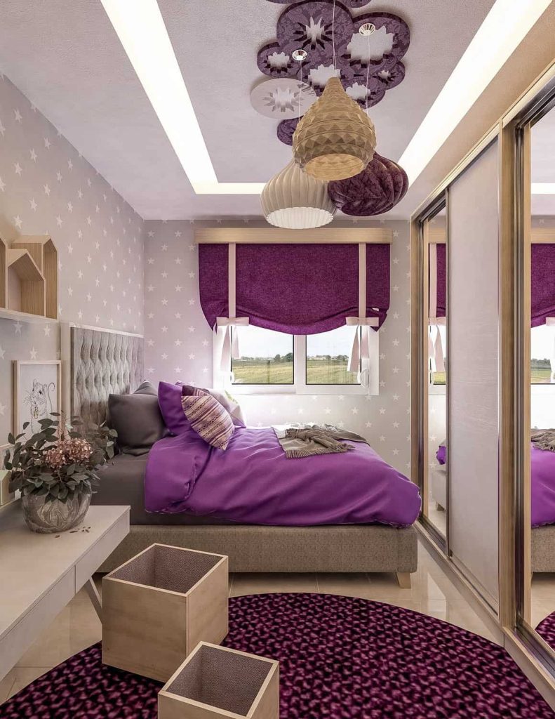 Luxurious Gray and Purple Bedroom Ideas