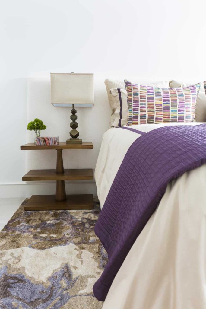 Purple and Classic Woody Bedroom