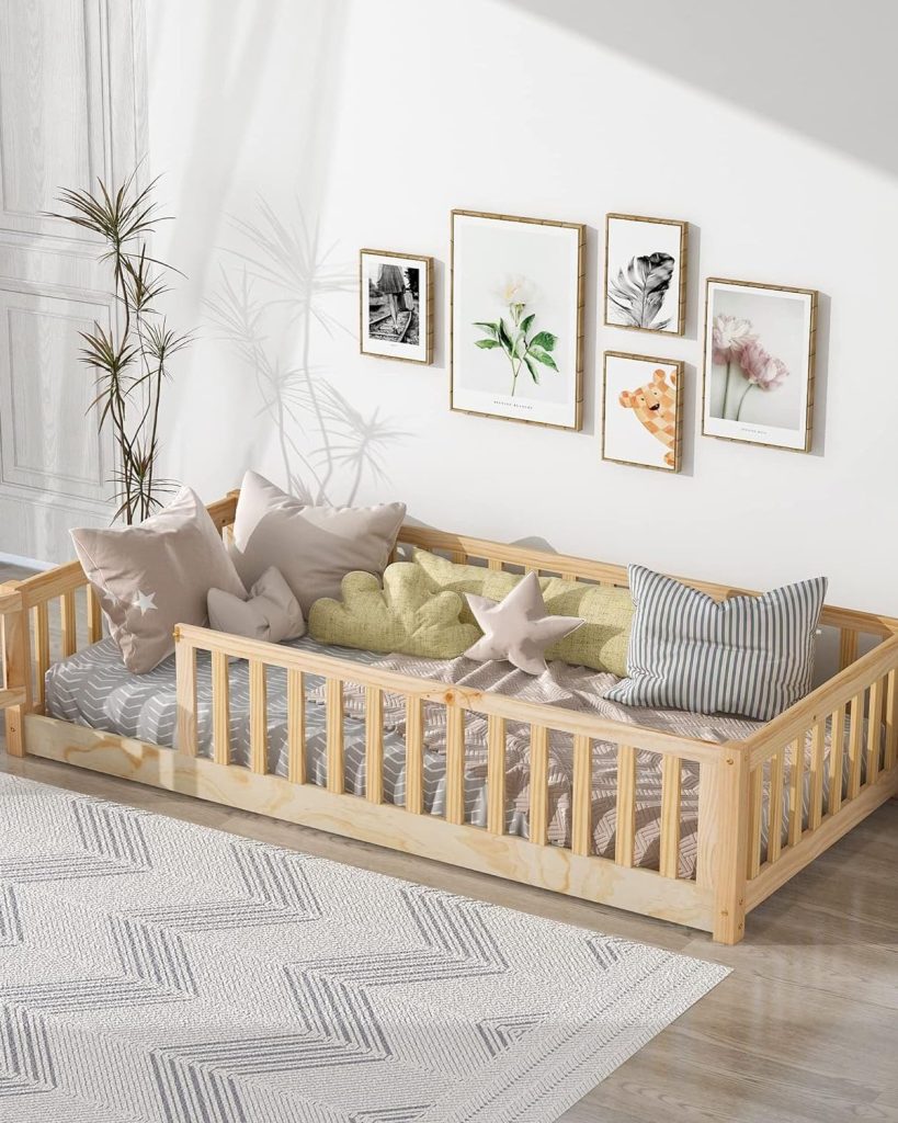 Bellemave Twin Size Floor Bed Frame for Kids