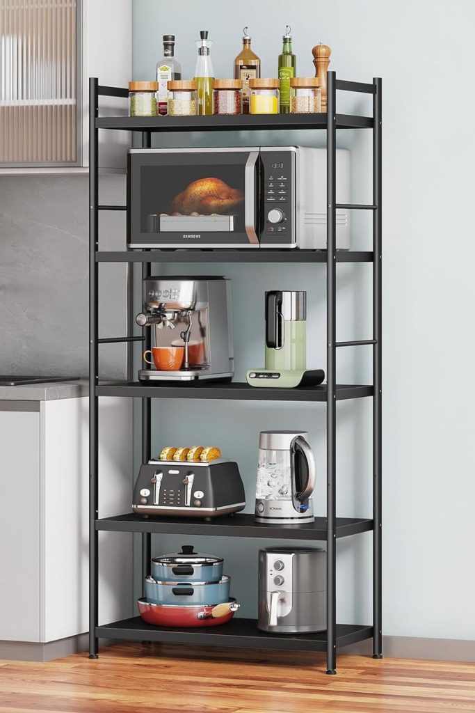 Denkee Metal Microwave Stand Rack with Storage
