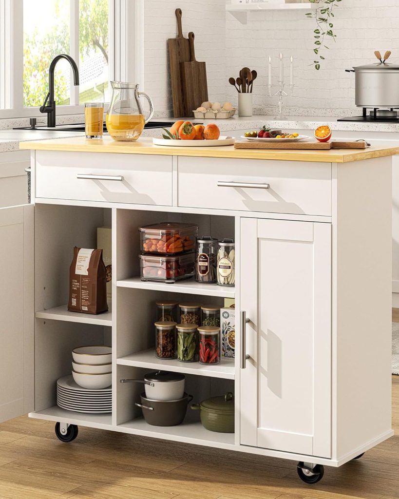 Movable Kitchen Island Cart with Storage