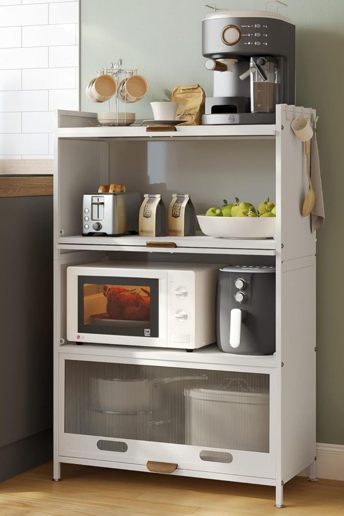 NETEL Bakers Rack for Kitchen with Storage