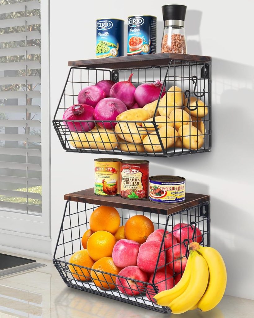 Stackable Wall-Mounted Tiered Fruit Basket
