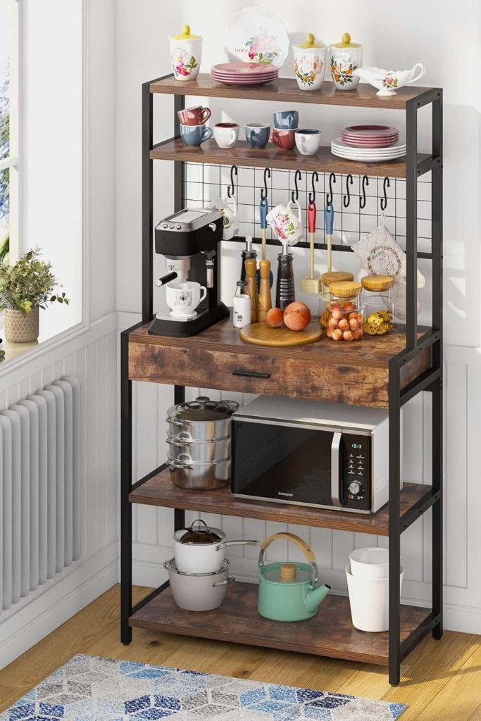 Tribesigns Kitchen Bakers Rack with Drawer