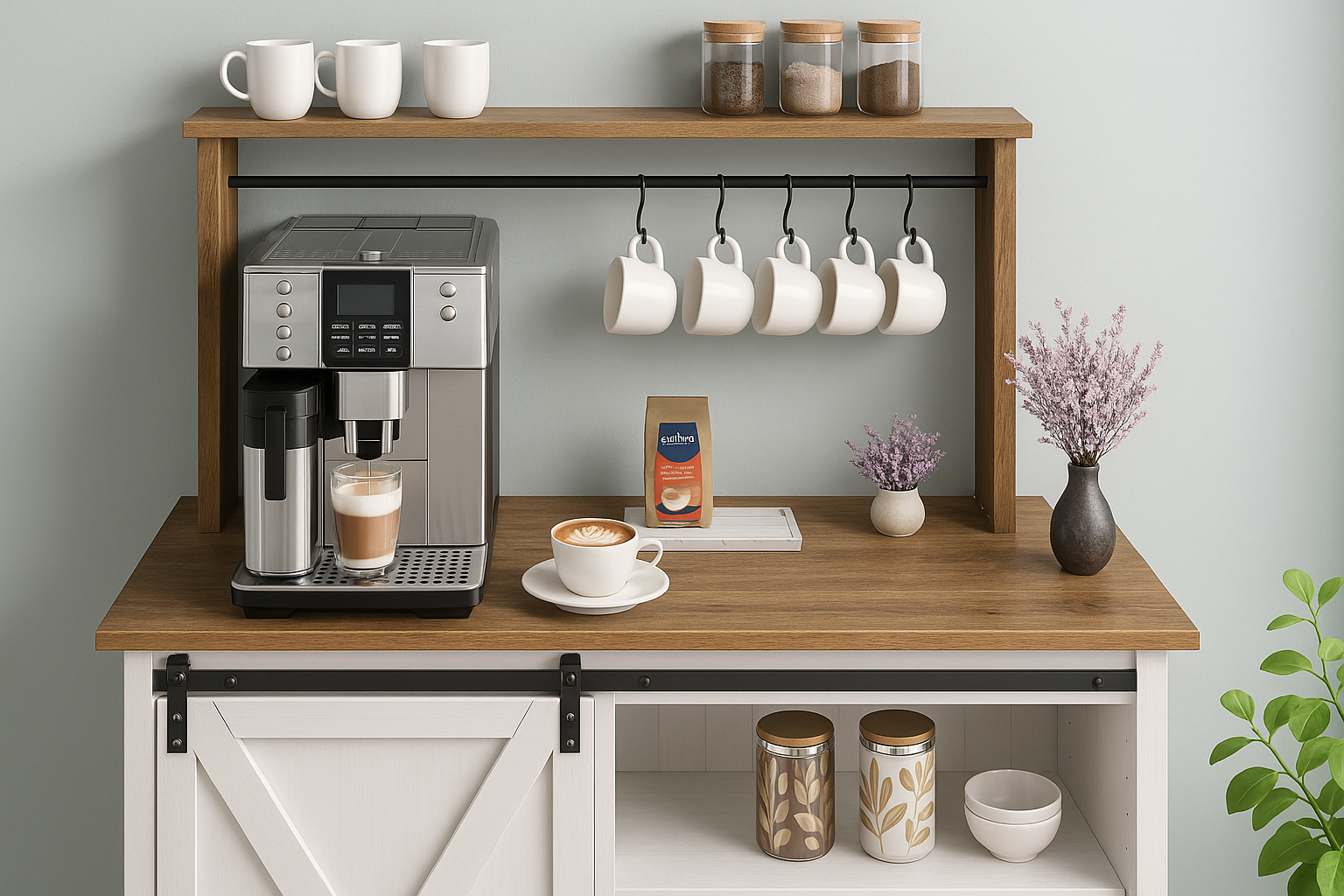 Farmhouse Coffee Bar Cabinet