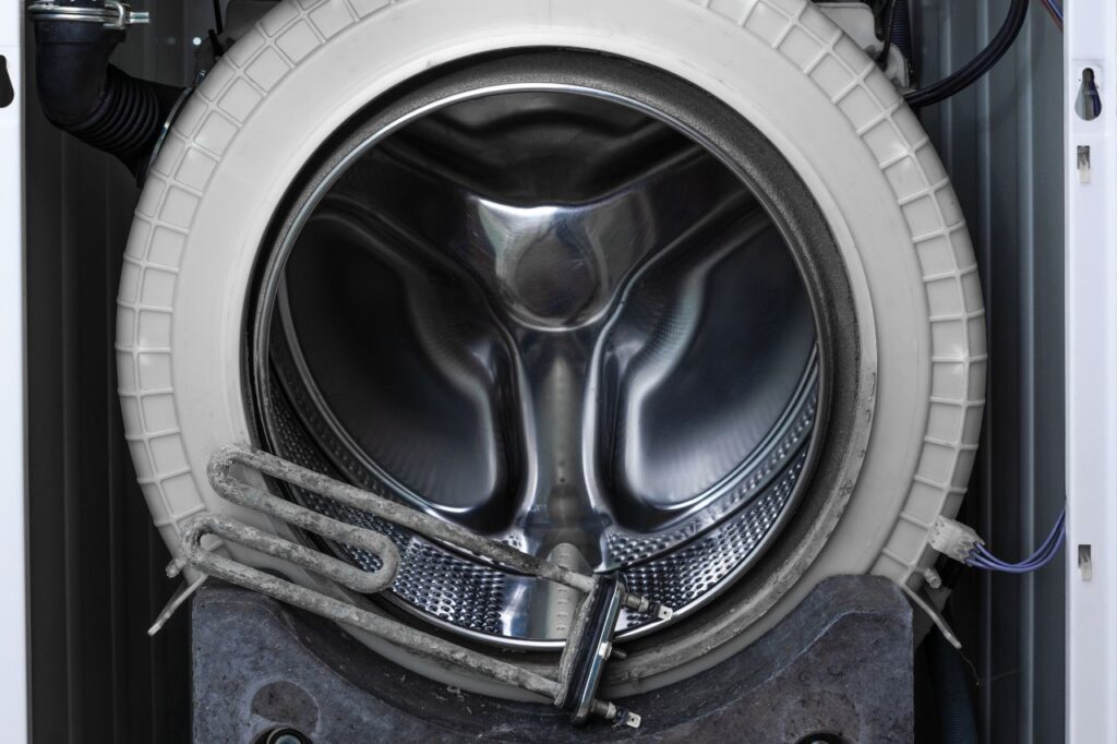 a disassembled washing machine engine